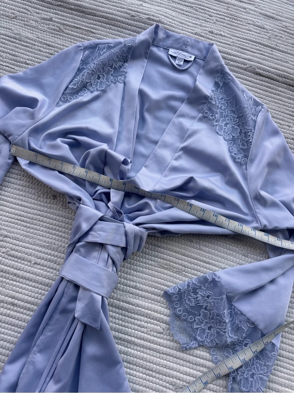 In Bloom by Jonquil Satin Lace Trim Robe Kimono M/L